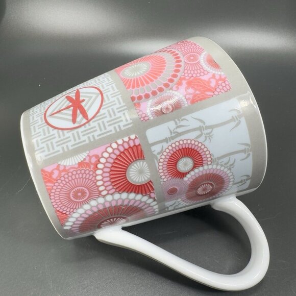 Debra Valencia Coffee Mug Cup Blue Harbor Pink And Gray Floral Dragonfly 16oz - Picture 6 of 11